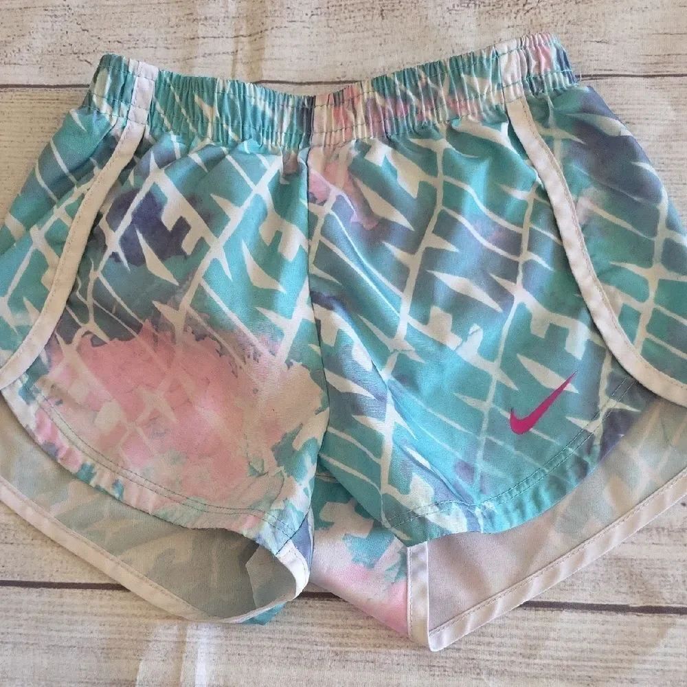 Nike Pink and Blue Geometric Running Shorts